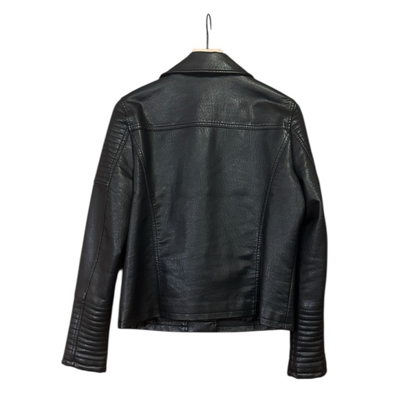 Topshop Rosa Biker Jacket Black Size 10 - Picture 9 of 15